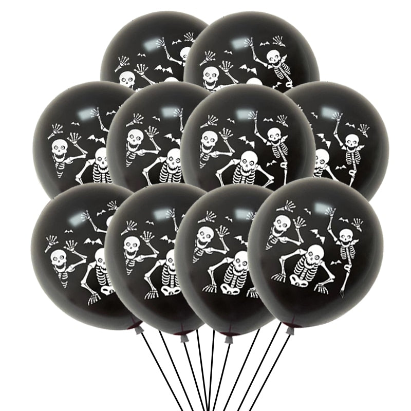 10/30pcs 12inch Scary Halloween Pumpkin Ghost Spider Latex Balloons Kids Air Balloons Happy Halloween Party Supply