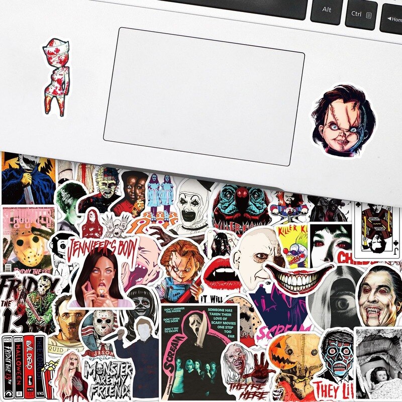 10/25/50pcs Mixed Horror Movie Stickers Thriller Skeleton Graffiti Decals for Skateboard Motorcycle PC Guitar Phone Pad Kpop Toy